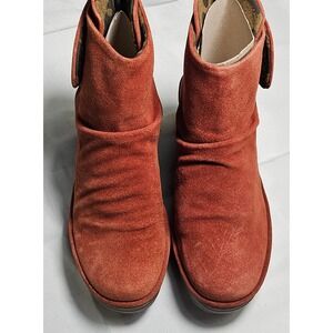 FLY LONDON Yegi689fly Suede Brick Wedge Ankle Boots Booties Women Size 35 US 5